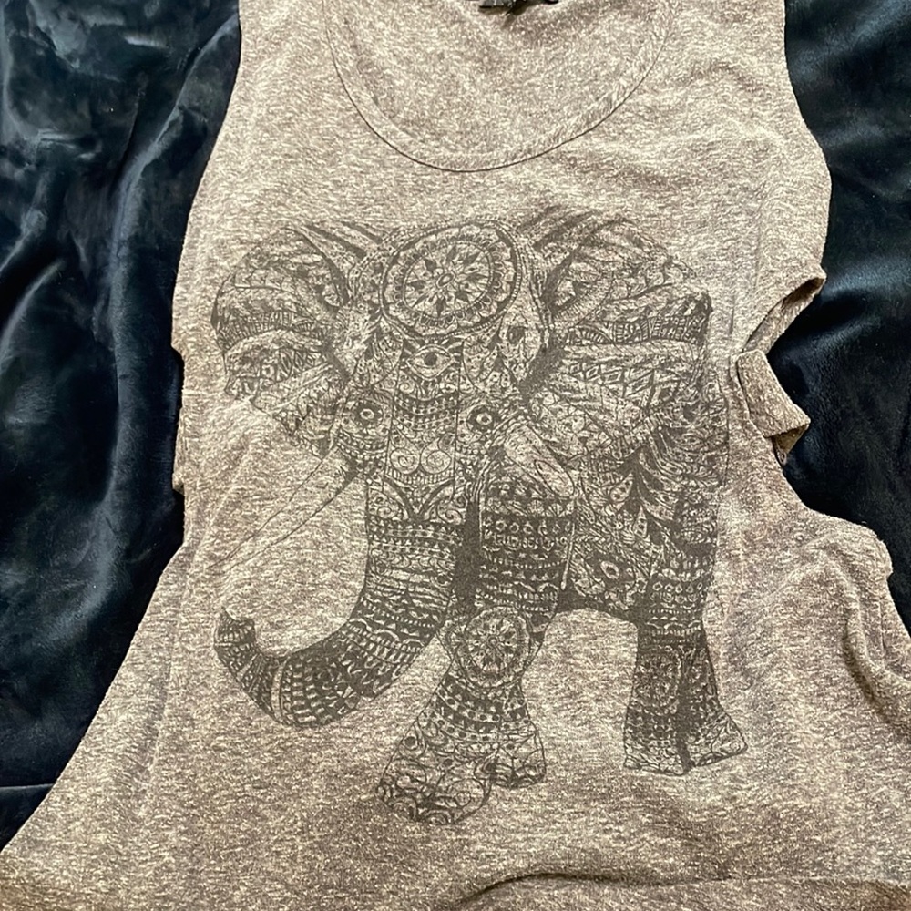 Grey elephant guess open side tank top